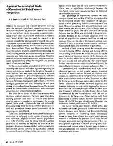 Aspects of Socioecological Studies of Groundnut Soil Pests: Farmers' Perspectives