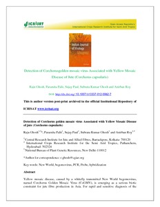 Detection of Corchorus golden mosaic virus Associated with Yellow Mosaic Disease of Jute (Corchorus capsularis)