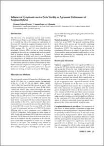 Influence of cytoplasmic-nuclear male sterility on agronomic performance of sorghum hybrids