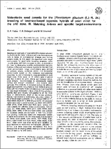Male-sterile seed parents for the breeding of landrace-based topcross hybrids of pearl millet for the arid zone. III. Matching A-lines and specific target environments