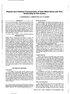 Physical and chemical characteristics of pearl millet grains and their relationship to roti quality