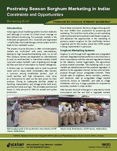 Postrainy Season Sorghum Marketing in India: Constraints and Opportunities