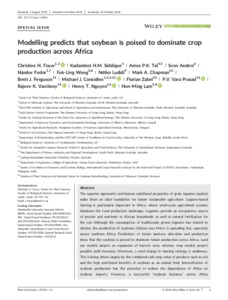 Modelling predicts that soybean is poised to dominate crop production across Africa