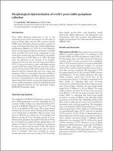 Morphological characterization of world's proso millet germplasm collection