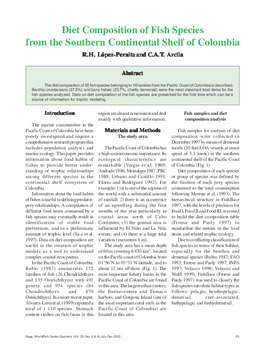 Diet composition of fish species from the southern continental shelf of Colombia