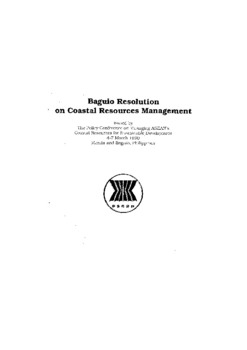 Baguio Resolution on Coastal Resources Management