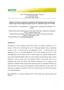 Response of fertilizer treatments on agronomic and biochemical traits in main and ratoon crops of sweet sorghum (Sorghum bicolor (L.) Moench) cultivar ICSV 93046