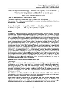 The Genotypic and Phenotypic Basis of Chickpea (Cicer arietinum L.) Cultivars for Irrigation-Based Production in Ethiopia