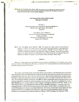 The research site, data collection and methods of analysis