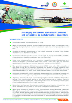 Fish supply and demand scenarios in Cambodia and perspectives on the future role of aquaculture
