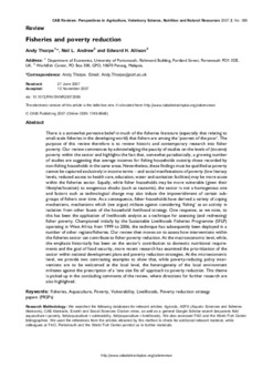 Fisheries and poverty reduction