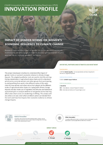 Impact of gender-norms on women’s economic resilience to climate change