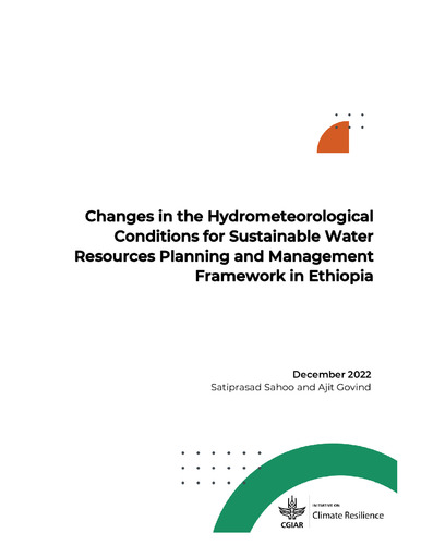 Changes in the hydrometeorological conditions for sustainable water resources planning and management framework in Ethiopia