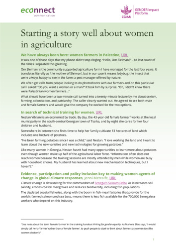 Starting a story well about women in agriculture