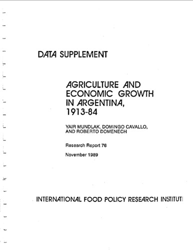 Agriculture and economic growth in Argentina, 1913-84