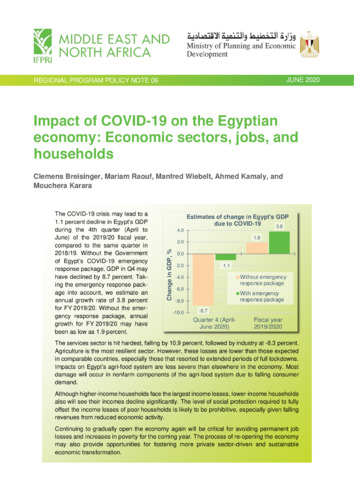Impact of COVID-19 on the Egyptian economy: Economic sectors, jobs, and households