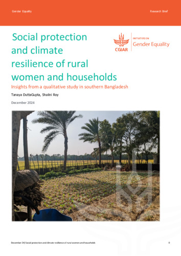 Social protection and climate resilience of rural women and households: Insights from a qualitative study in southern Bangladesh
