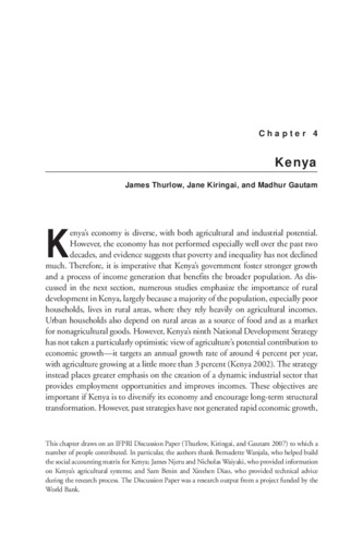 Kenya [in Strategies and priorities for African agriculture]