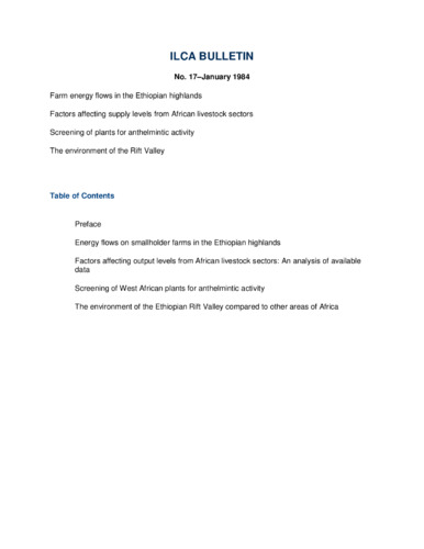 ILCA Bulletin No. 17