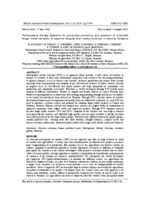 Participatory Variety Selection for enhanced promotion and adoption of improved finger millet varieties: A case for Singida and Iramba Districts in Central Tanzania