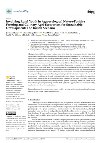 Involving rural youth in agroecological nature-positive farming and culinary agri-ecotourism for sustainable development: The Indian scenario