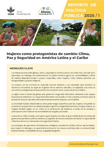 Mujeres como protagonistas de cambio: Clima, Paz y Seguridad en América Latina y el Caribe
