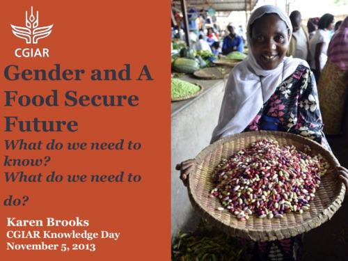 Gender and a food secure future: What do we need to know? What do we need to do?