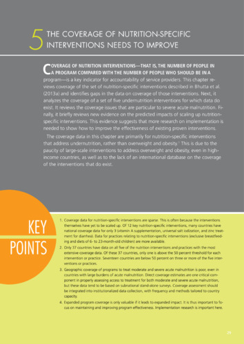 The coverage of nutrition-specific interventions needs to improve