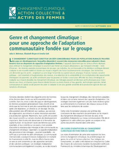 Gender, climate change, and group-based approaches to adaptation