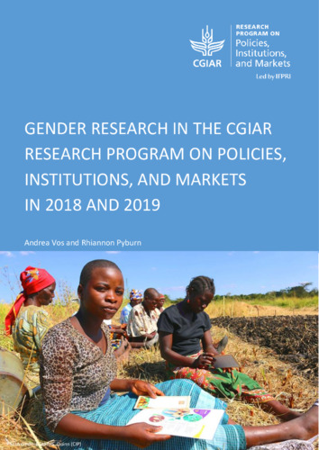 Gender research in the CGIAR Research Program on Policies, Institutions, and Markets in 2018 and 2019