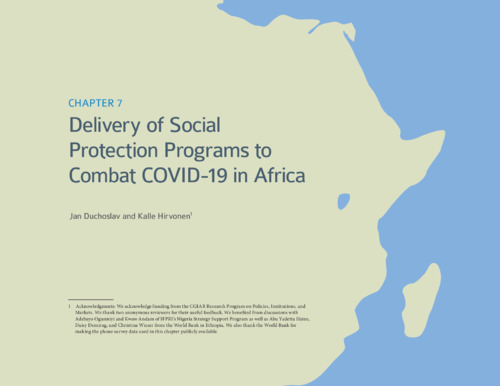 Delivery of social protection programs to combat COVID-19 in Africa