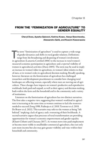 From the "feminization of agriculture" to gender equality