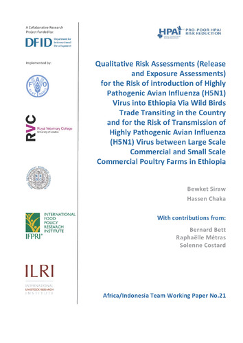 Qualitative risk assessments for the risk of introduction of HPAI H5N1 virus into Ethiopia