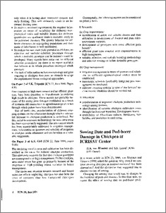 Sowing Date and Pod-borer Damage in Chickpea at ICRISAT Center
