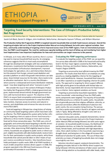 Targeting food security interventions: The case of Ethiopia’s productive safety net programme