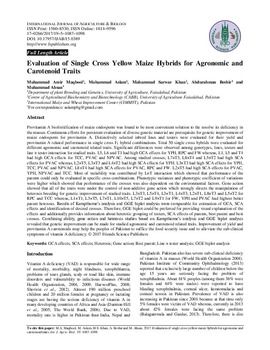 Evaluation of single cross yellow maize hybrids for agronomic and carotenoid traits