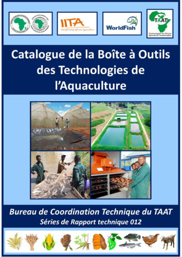Aquaculture technology toolkit catalogue: clearinghouse technical report series 012