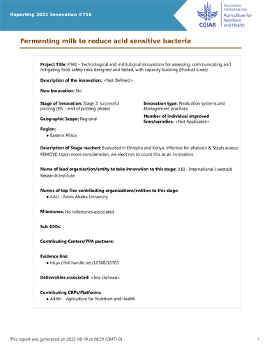 Fermenting milk to reduce acid sensitive bacteria