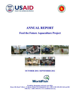 Feed the future aquaculture project: October 2011-Sept 2012