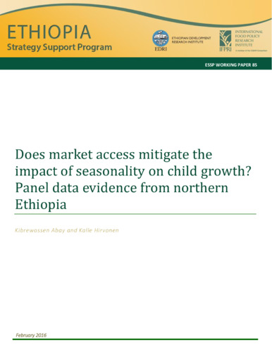Does market access mitigate the impact of seasonality on child growth? Panel data evidence from northern Ethiopia