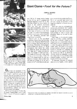 Giant clams: food for the future?