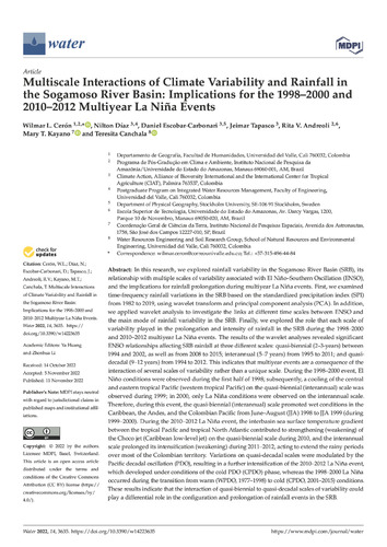 Multiscale interactions of climate variability and rainfall in the Sogamoso River Basin: Implications for the 1998–2000 and 2010–2012 multiyear La Niña events