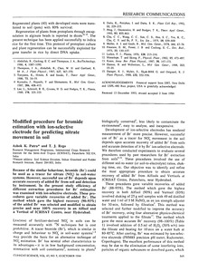 Modified procedure for bromide estimation with ionselective electrode for predicting nitrate movement in soil