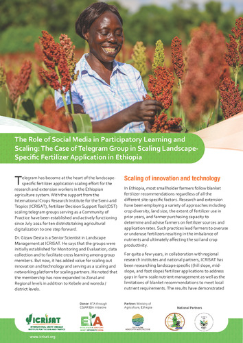The role of social media in participatory learning and scaling: the case of telegram group in scaling landscape- specific fertilizer application in Ethiopia