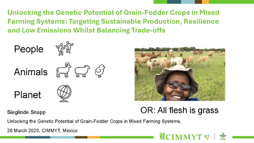 Unlocking the Genetic Potential of Grain-Fodder Crops in Mixed Farming Systems: Targeting Sustainable Production, Resilience and Low Emissions Whilst Balancing Trade-offs