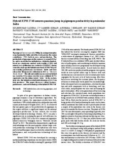 Hybrid ICPH 2740 assures quantum jump in pigeonpea productivity in peninsular India