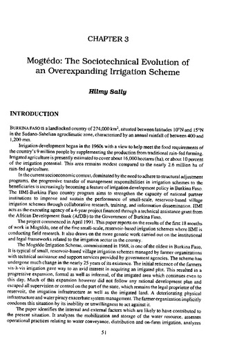 Mogtedo: the sociotechnical evolution of an overexpanding irrigation scheme