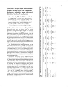 Increased chickpea yield and economic benefits by improved crop production technology in rainfed areas of Kurnool District of Andhra Pradesh, India