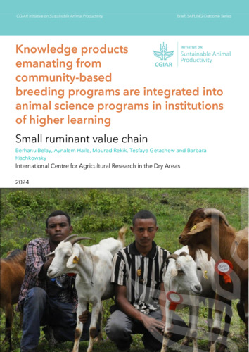 Knowledge products emanating from community-based breeding programs are integrated into animal science programs in institutions of higher learning