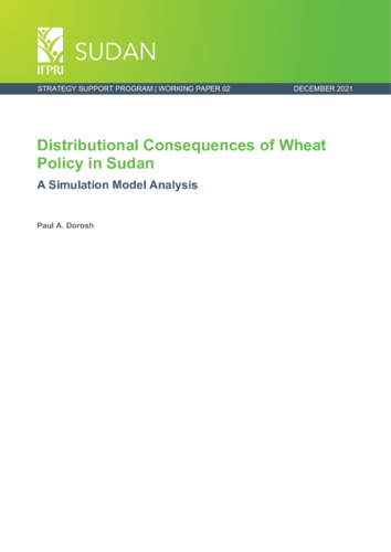 Distributional consequences of wheat in Sudan: A simulation model analysis